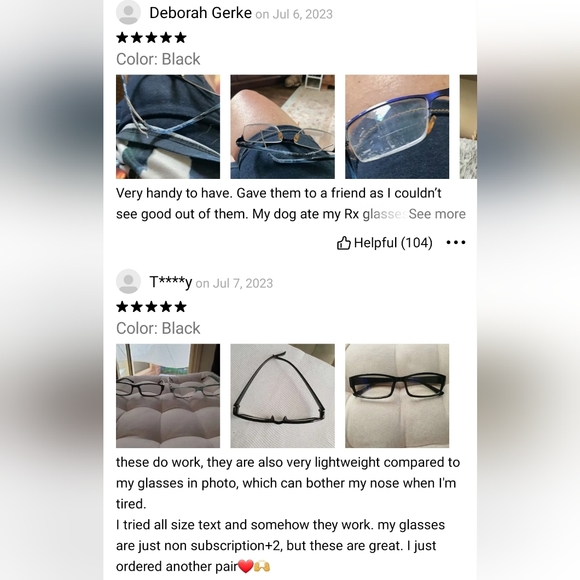 Liz ONE POWER Reading Glasses. Adjusts to your power! 5+-2.5+ perfect for all - Picture 8 of 10